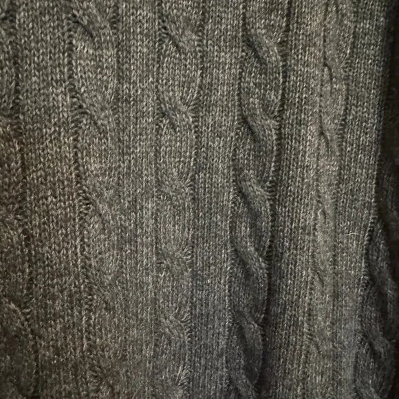 Lauren by Ralph Lauren Gray Cable Knit Turtleneck Sweater - Picture 4 of 6